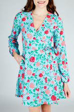 Load image into Gallery viewer, long sleeve rose wrap dress
