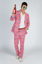 Load image into Gallery viewer, red white and blue party suit
