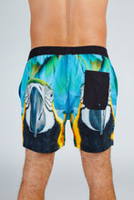 Load image into Gallery viewer,  Blue Tropical Bird Swim Trunks
