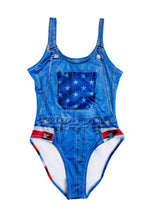 Load image into Gallery viewer, Denim patterned one piece swimsuit
