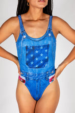 Load image into Gallery viewer, blue denim one piece swimsuit for women
