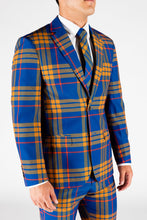 Load image into Gallery viewer, Blue Orange Plaid Blazer and Pants
