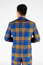 Load image into Gallery viewer, blue plaid suit for men
