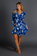 Load image into Gallery viewer, The Young Frosty | Blue Snowflake Wrap Dress

