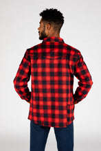 Load image into Gallery viewer, red and black plaid mens shirt
