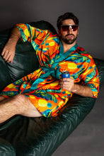 Load image into Gallery viewer, Men&#39;s orange hawaiian tropical kimono 
