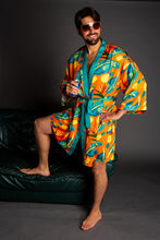 Load image into Gallery viewer, tropical orange male kimono 
