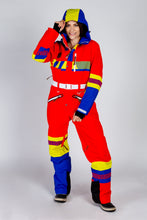 Load image into Gallery viewer, Ladies red retro unisex ski suit

