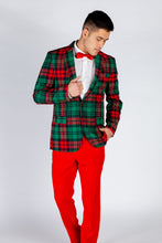 Load image into Gallery viewer, plaid red and green blazer
