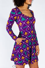 Load image into Gallery viewer, reversible mardi gras dress

