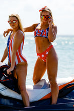 Load image into Gallery viewer, Women&#39;s Matching USA American Flag Bikini 
