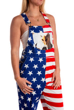 Load image into Gallery viewer, women&#39;s patriotic overalls
