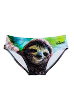 Load image into Gallery viewer, Sloth pattern swim briefs for men
