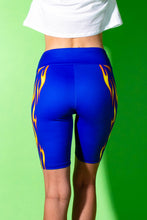 Load image into Gallery viewer, back of women&#39;s flame bike shorts
