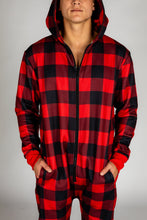 Load image into Gallery viewer, black and red adult onesie
