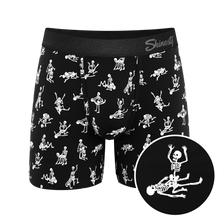 Load image into Gallery viewer, The Bare Back Bones Glow in the Dark Skeletons Ball Hammock Pouch Underwear
