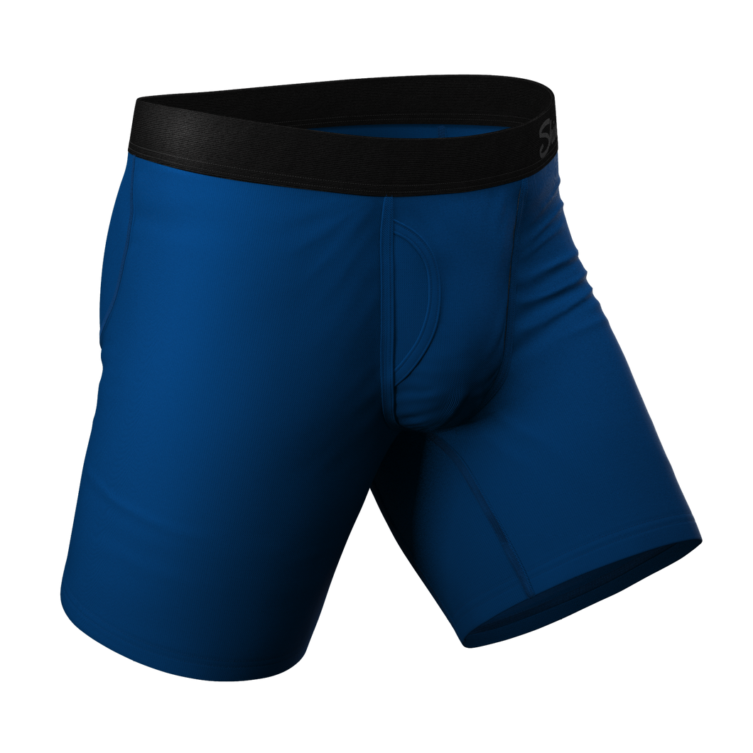 The Big Blue | Dark Blue Long Leg Ball Hammock¬Æ Pouch Underwear With Fly
