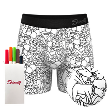 Load image into Gallery viewer, The Coloring Book | Outline Christmas Scene with Markers Ball Hammock¬Æ Pouch Underwear With Fly
