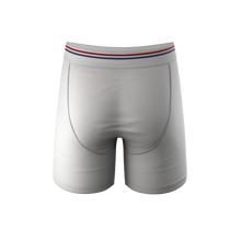 Load image into Gallery viewer, A patterned boxer briefs with a unique waistband design.

