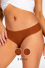 Load image into Gallery viewer, The Cocoa Kiss | Dark Nude Seamless Thong 3 Pack
