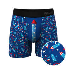 Load image into Gallery viewer, The Crotch Rocket | USA Firecracker Ball Hammock¬Æ Pouch Underwear With Fly
