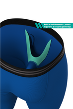 Load image into Gallery viewer, Royal Blue Ball Hammock¬Æ Long Johns with ball pouch and MicroModal material, inspired by King George III&#39;s royal blue undergarments.
