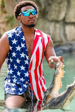 Load image into Gallery viewer, Men&#39;s american flag sleeveless blazer
