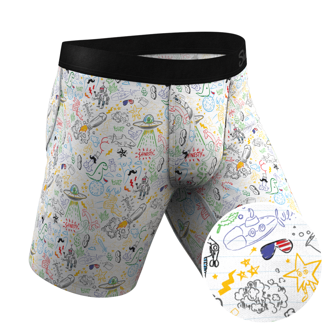 The Daily Detention | Doodle Long Leg Ball Hammock¬Æ Pouch Underwear with Fly