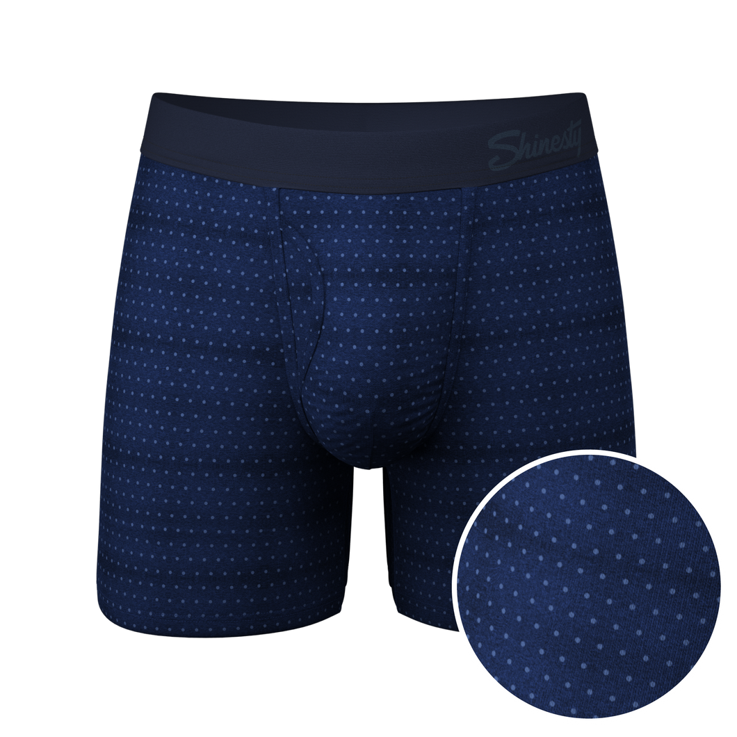 The Forget Me Not | Navy Dot Ball Hammock¬Æ Pouch Underwear With Fly