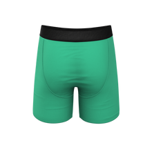 Load image into Gallery viewer, Men&#39;s Green Ball Hammock¬Æ Pouch Underwear, close-up of fabric texture.

