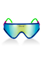 Load image into Gallery viewer, The Boatercycle | Blue and Gold Mirrored Macho Polarized Sunglasses
