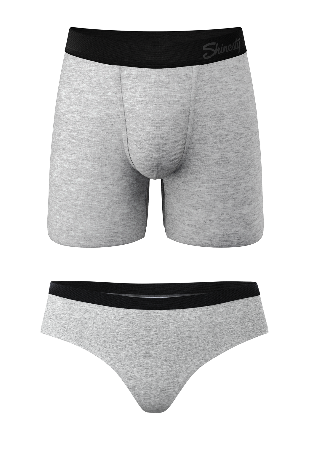 The Gray Area | Heather Grey Ball Hammock¬Æ Boxer and Cheeky Matching Couples Underwear 2 Pack