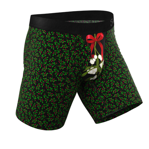 The Kiss Me There | Mistletoe Long Leg Ball Hammock¬Æ Pouch Boxers With Fly