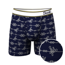 Load image into Gallery viewer, The Knotty Spots | Nautial Knots Ball Hammock¬Æ Pouch Underwear With Fly

