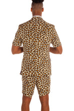Load image into Gallery viewer, leopard short sleeve suit for men
