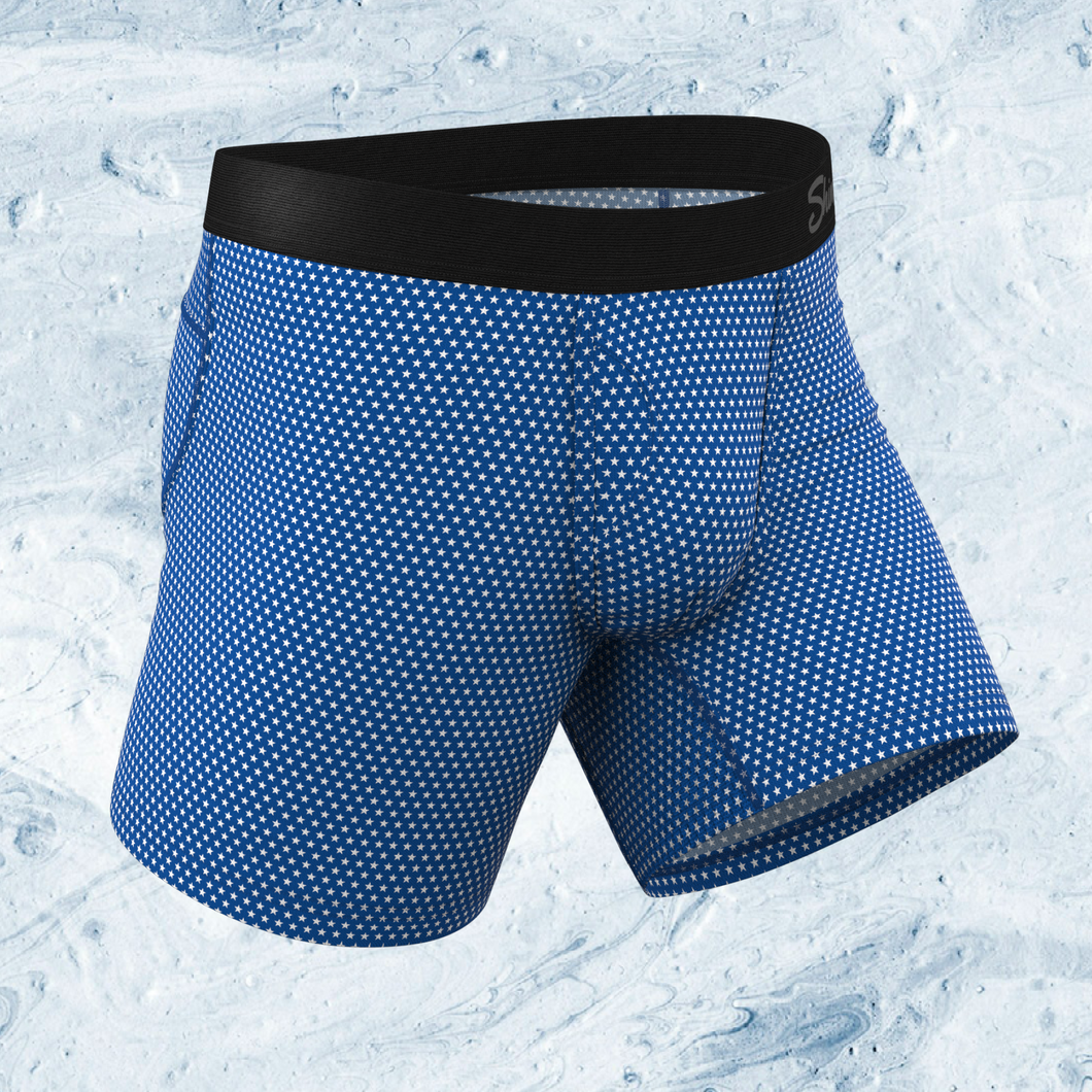 The Manhattan Man | Light Blue Stars paradICE‚Ñ¢ Cooling Ball Hammock¬Æ Underwear