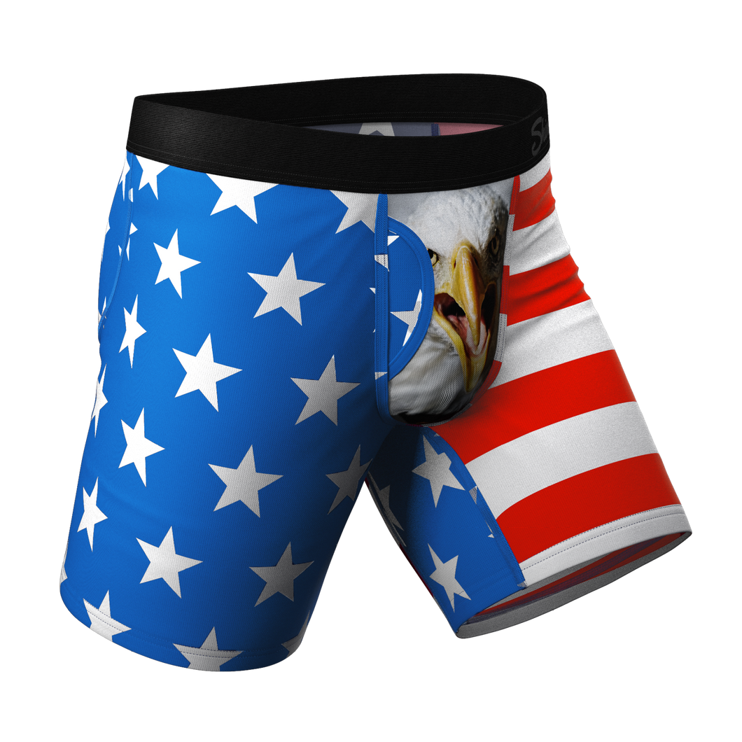 The Mascot | American Flag Long Leg Ball Hammock¬Æ Pouch Underwear With Fly