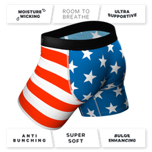 Load image into Gallery viewer, The Mascot | USA Eagle Ball Hammock¬Æ boxers with stars and stripes design.
