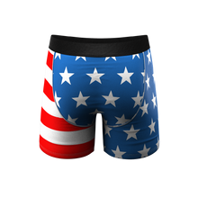 Load image into Gallery viewer, The Mascot | USA Eagle Ball Hammock¬Æ boxer shorts with stars and stripes.
