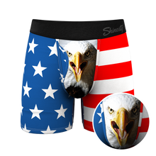 Load image into Gallery viewer, The Mascot | USA Eagle Ball Hammock¬Æ boxer briefs with eagle face detail.
