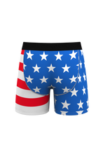 Load image into Gallery viewer, red white and blue flag boxers
