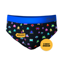 Load image into Gallery viewer, colorful master blaster pouch underwear with a fly

