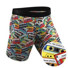 Load image into Gallery viewer, Cassette Tapes Long Leg Ball Hammock Pouch Underwear with Fly
