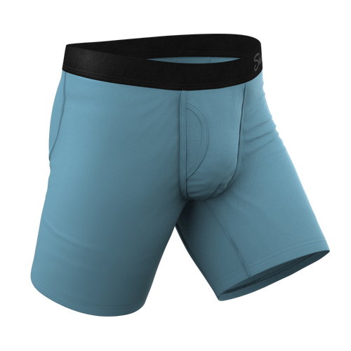 The Neptune | Slate Blue Long Leg Ball Hammock¬Æ Pouch Underwear With Fly