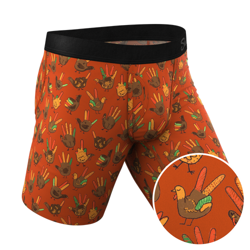The Party Fowl | Thanksgiving Turkey Long Leg Ball Hammock¬Æ Pouch Boxers With Fly