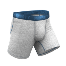 Load image into Gallery viewer, Heather grey and blue ball hammock men‚Äôs boxer
