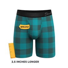 Load image into Gallery viewer, The Plaid And Simple | Green Buffalo Check Long Leg Ball Hammock¬Æ Pouch Boxers With Fly
