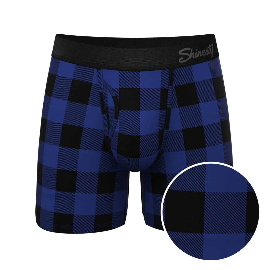The Precious Plums | Blue Plaid Ball Hammock¬Æ Pouch Underwear With Fly