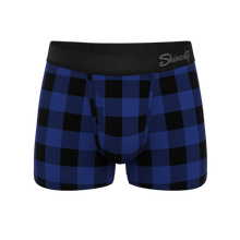 Load image into Gallery viewer, The Precious Plums | Blue Plaid Ball Hammock¬Æ Pouch Trunks Underwear
