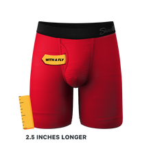 Load image into Gallery viewer, The Red Dress Effect | Red Long Leg Ball Hammock¬Æ Pouch Underwear With Fly
